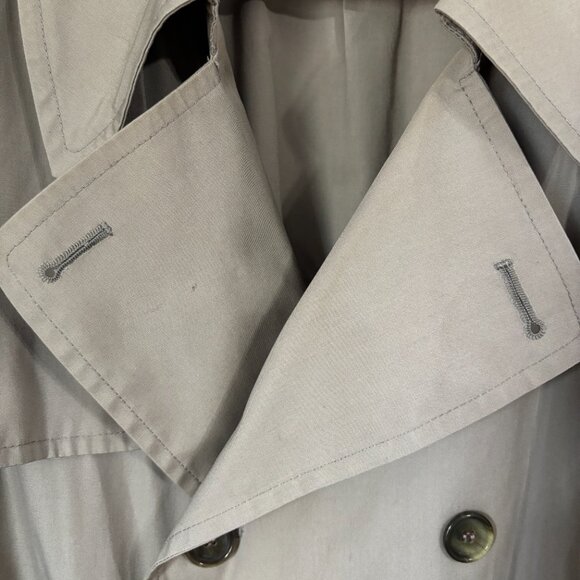 London‎ Fog Maincoats Trench Coat 46R Khaki Belted Zip-In Liner Double Breasted - Picture 16 of 16